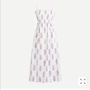 JCrew Smocked Cotton Poplin Dress